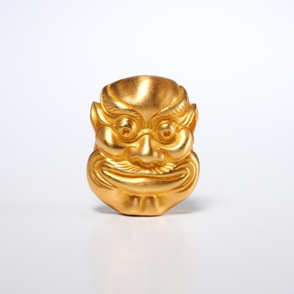 Early Vintage Vermeil "Netsuke Brooch" Designed by Mish Tworkowski, 1.375" x 1"
